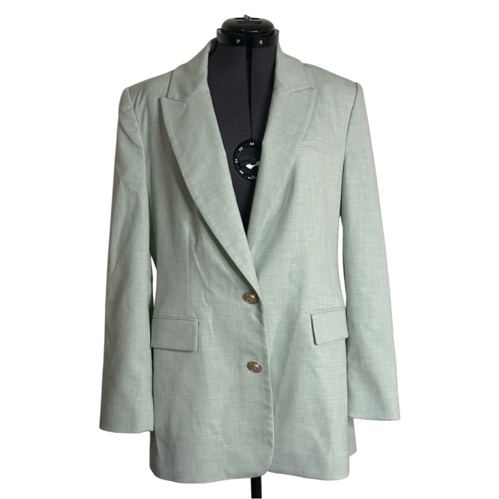 Zara Light Mint Green Single-Breasted Blazer